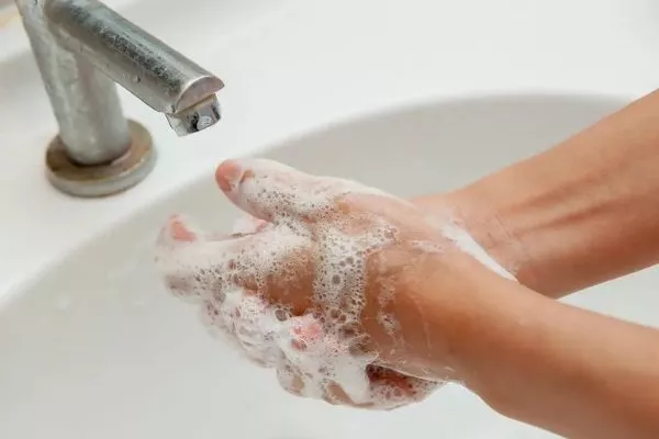 Hand washing with soap