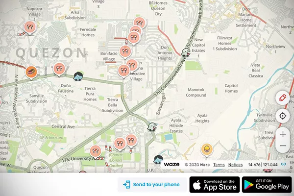 Waze map live to app