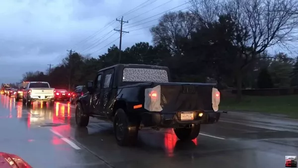 Jeep Wrangler-based pickup truck rear view