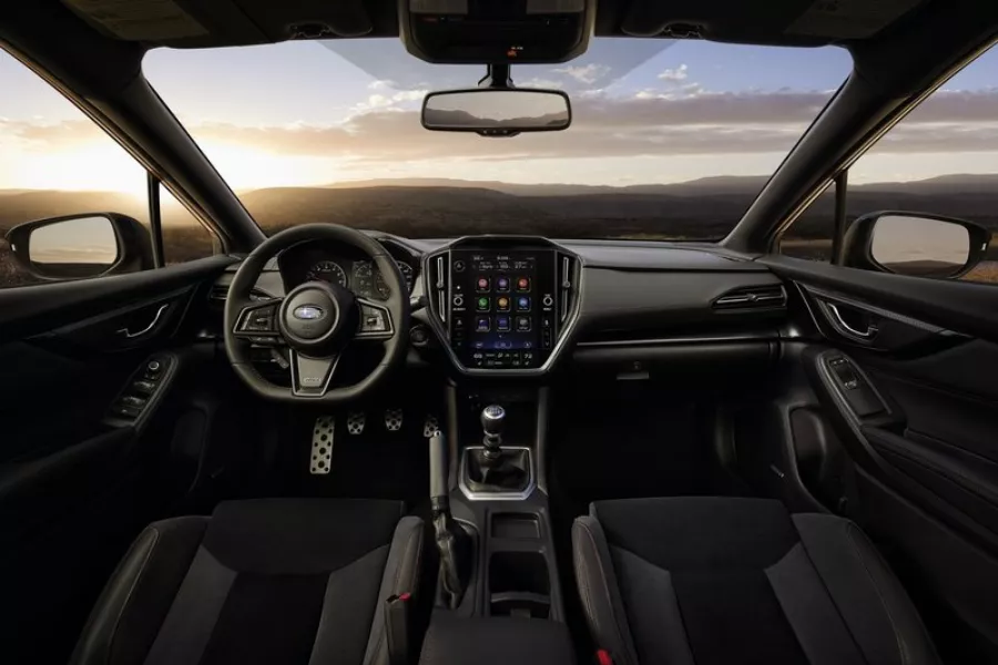 A picture of the 2022 Subaru WRX's cockpit.