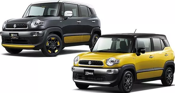 Angular front of two Suzuki Xbee 2017