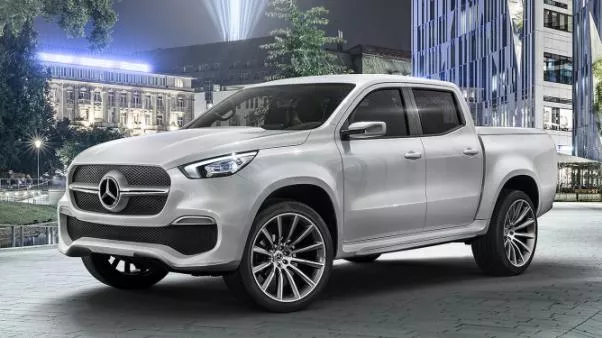 angular front of the Mercedes X-Class