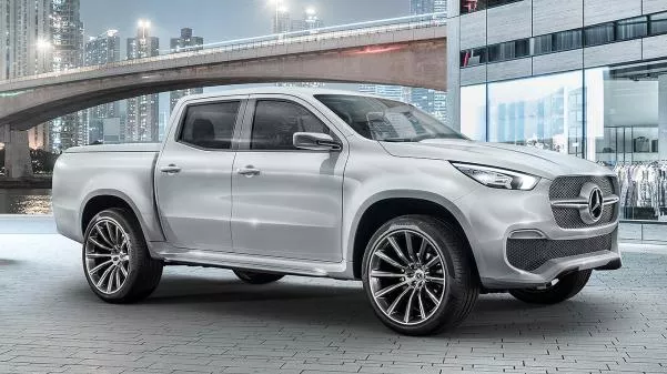 angular front of the Mercedes X-Class