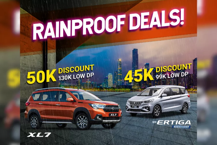 Suzuki's Rainproof Deals promo