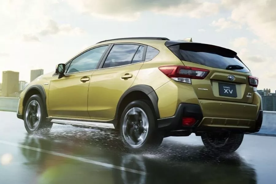 The new 2021 Subaru XV from the rear A picture of the 2021 Subaru XV's rear end