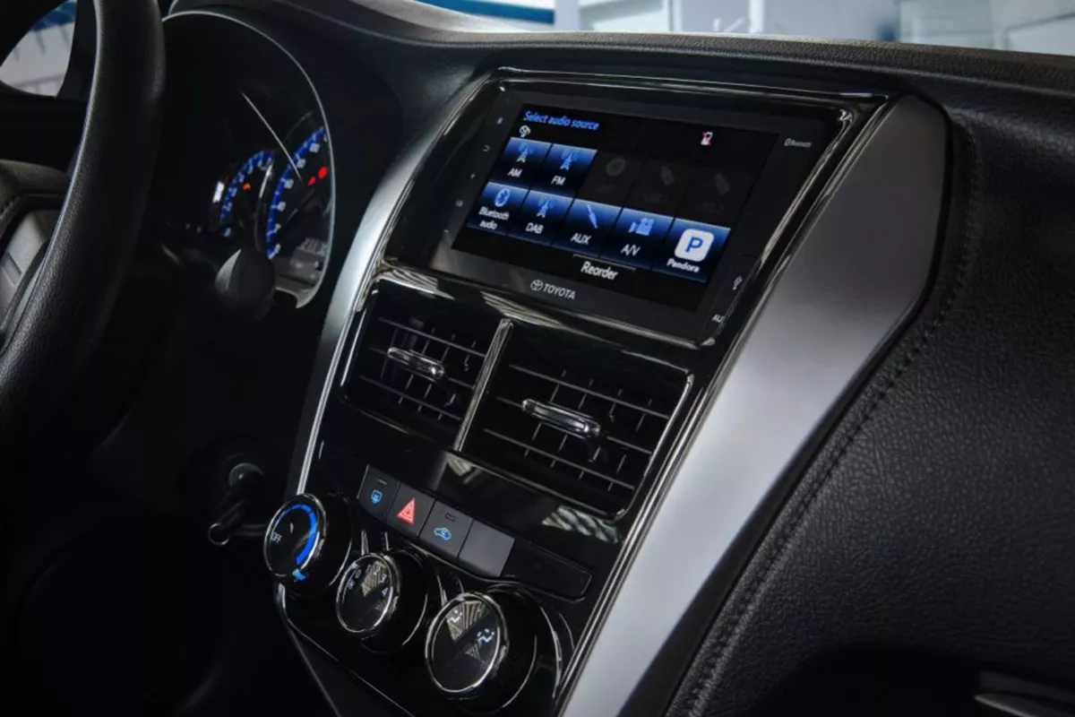 A picture of the interior of the Toyota Yaris