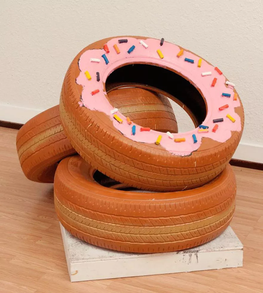 Donut tires on top of each other