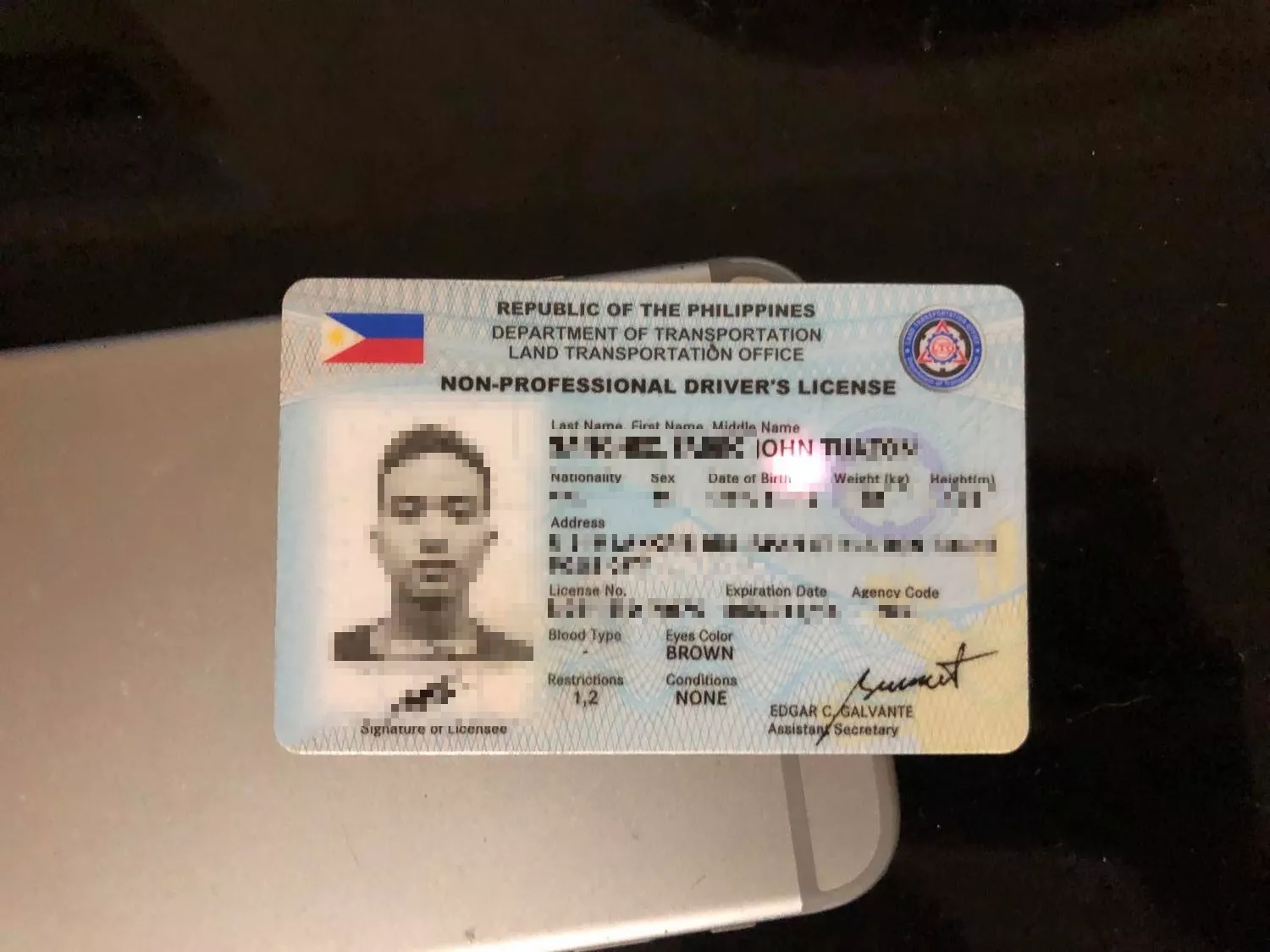 LTO Driver's License Violet Light