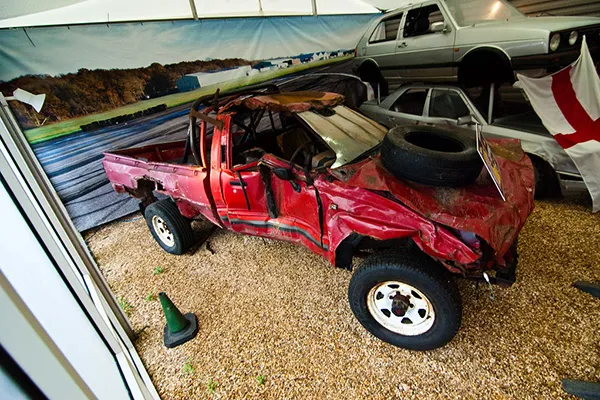 That's right. This hunk of junk is a 1988 Toyota Hilux that still starts and runs. A picture of the Top Gear UK 1988 Toyota Hilux