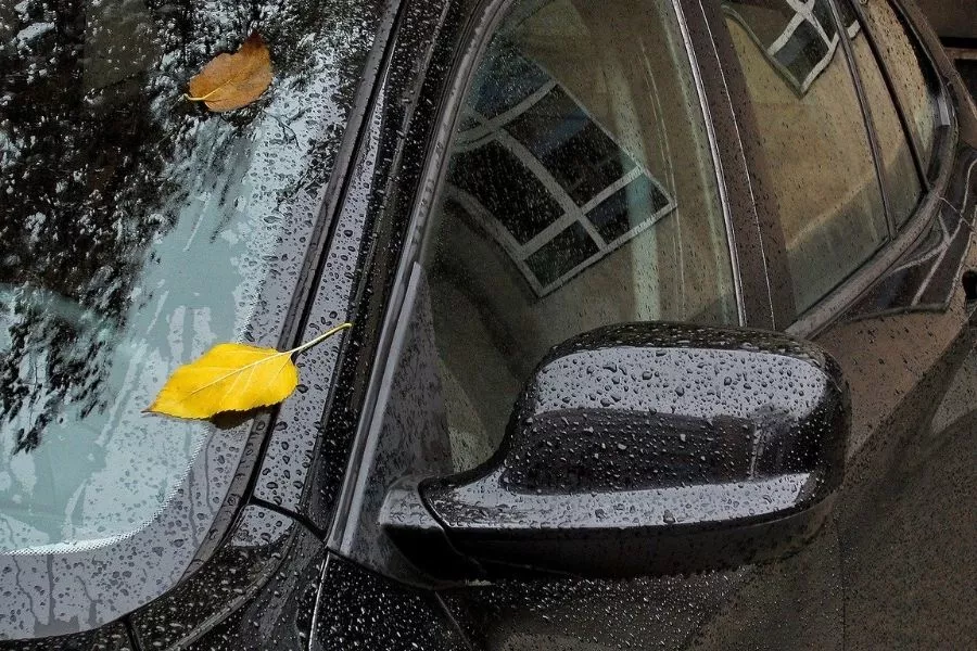 Rain spots on car