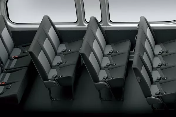 A picture of the interior of the Hiace Commuter