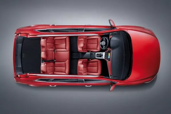 A top-down, cutout picture of the MG RX5's interior.