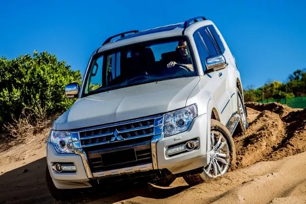 mitsubishi pajero in the rough
