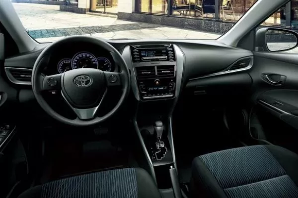 The interior of the Toyota Vios has changed a lot for the better. A picture of the interior of the Toyota Vios.