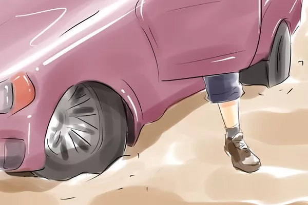 Apply brakes in a sensible way car stuck in the mud