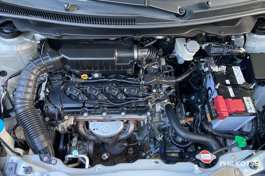 A picture of the Ertiga Hybrid's engine bay.