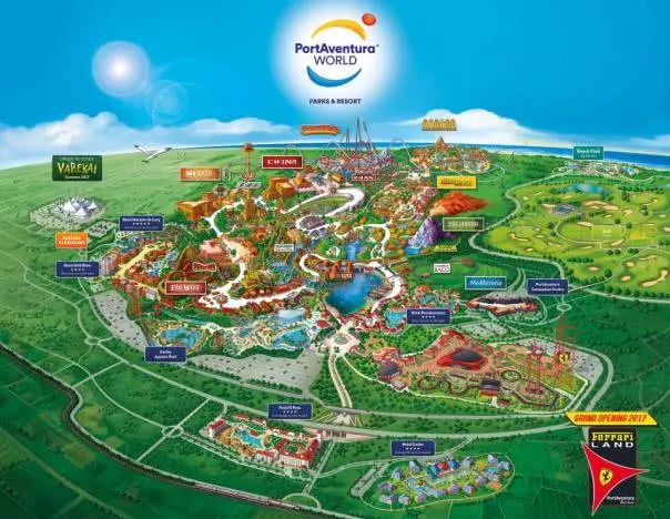 Ferrari Land undoubtedly shows PortAventura at the peak of their design talents PortAventura map