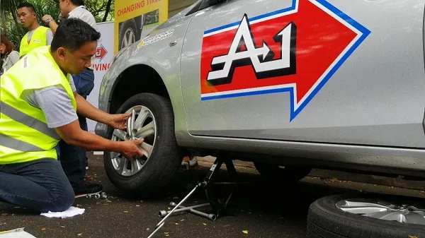 A car maintenance 101 session at A-1 Driving School