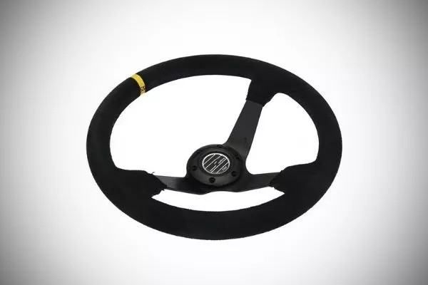 A picture of an aftermarket steering wheel.