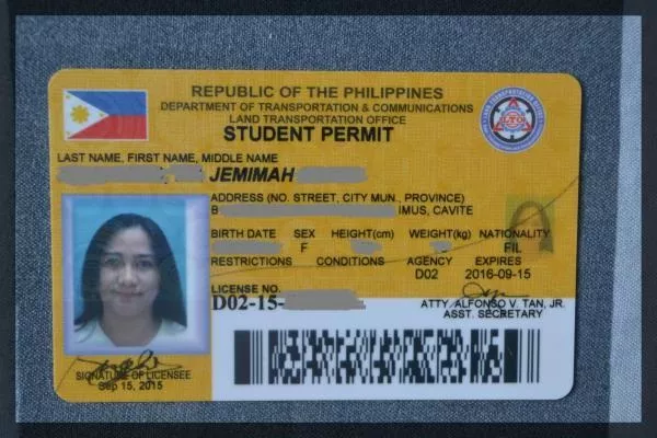 Student driver's permit