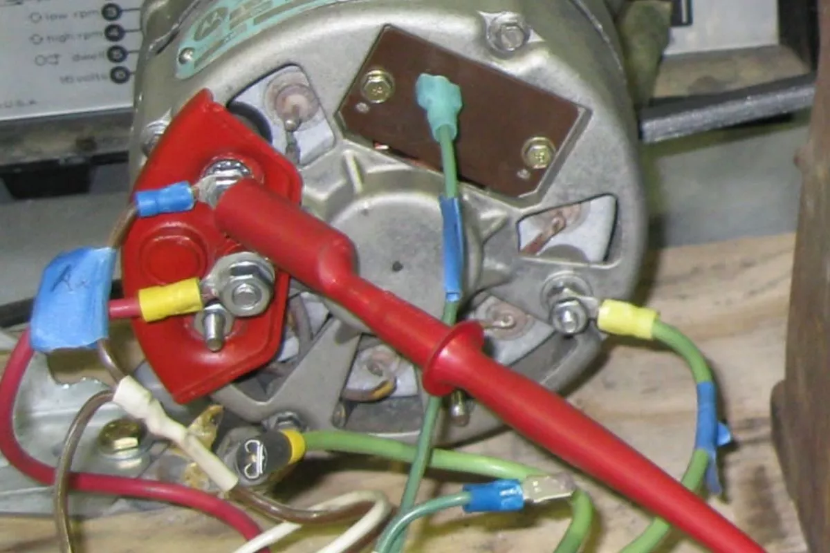 A picture of the rear of a car alternator