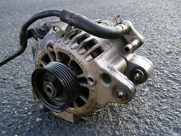 Alternator removed from engine