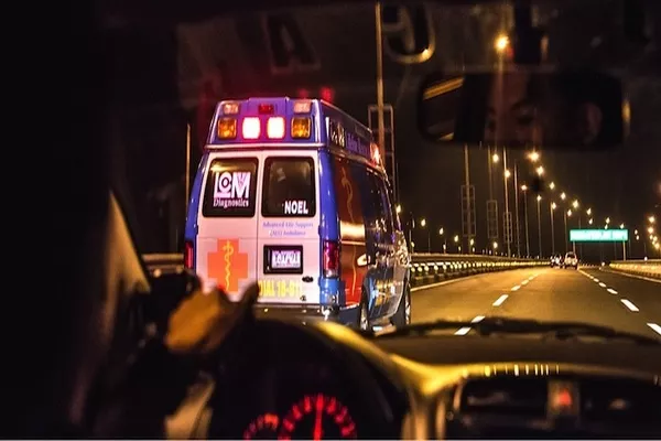 Ambulance on the road