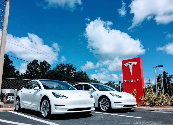 Tesla is one of the hottest car companies, thanks to the epic marketing of their electric cars Tesla Model 3s parked on the road