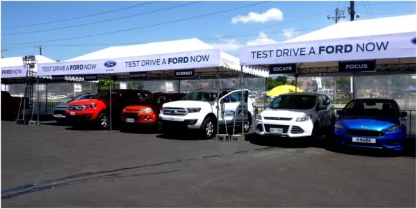 Test drive activity at auto show