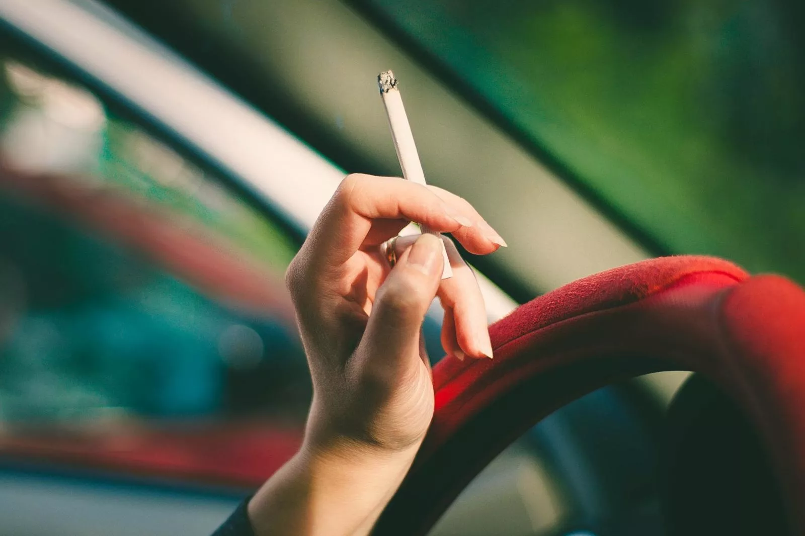 Smoking inside a car