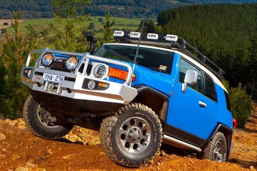 A picture of a heavily modified Toyota FJ Cruiser