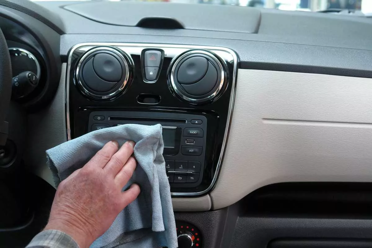 Wiping down dashboard 