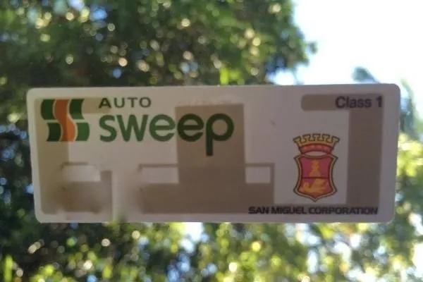 An Autosweep RFID sticker