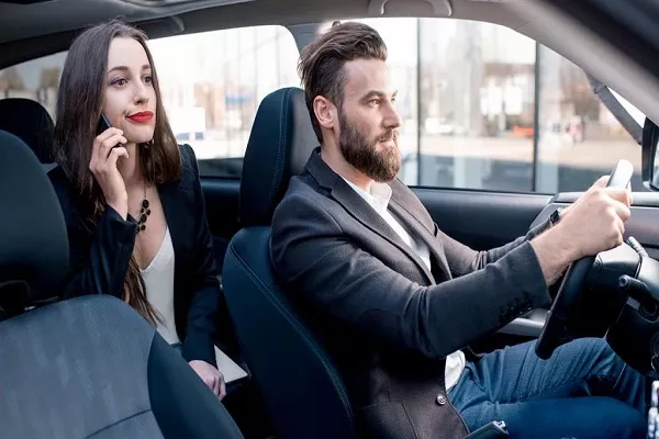girl at the back of the car