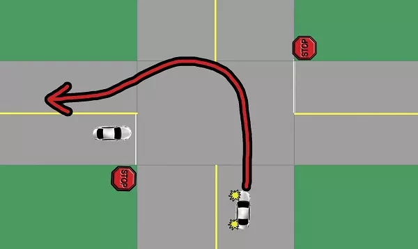unnecessary wide turn
