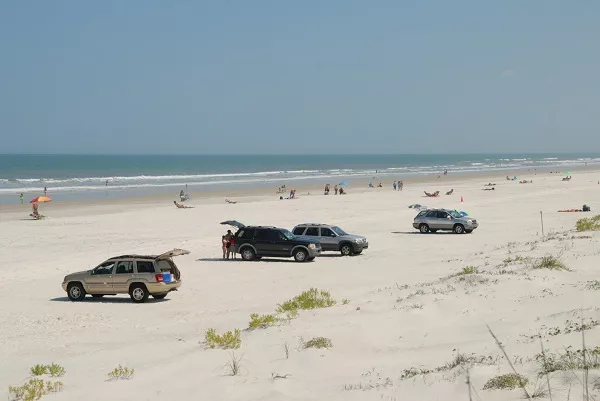 Beach parking lot