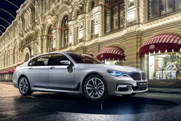 bmw 740li on the road
