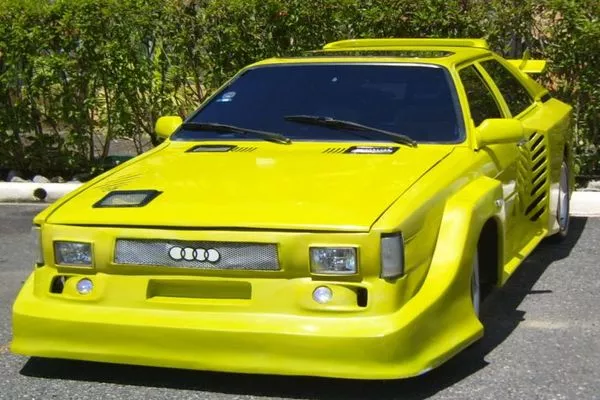 Yellow car with body kits