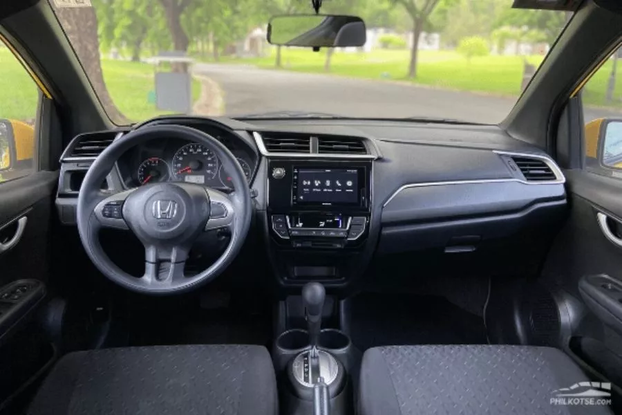 A picture of the interior of the Honda Brio