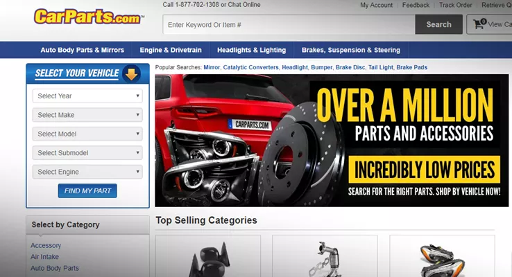 Online car parts shop 