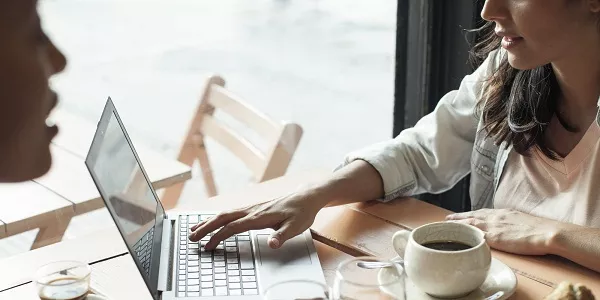 two person transacting 