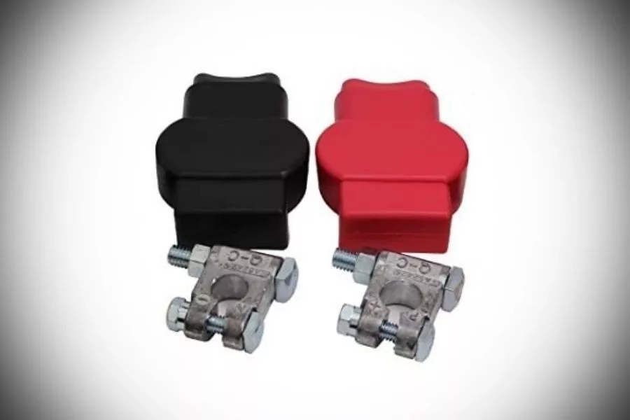 A picture of car battery terminals