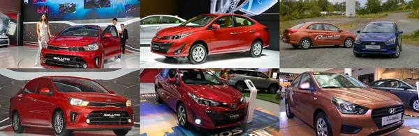 Toyota Vios, Hyundai Reina, Kia Soluto