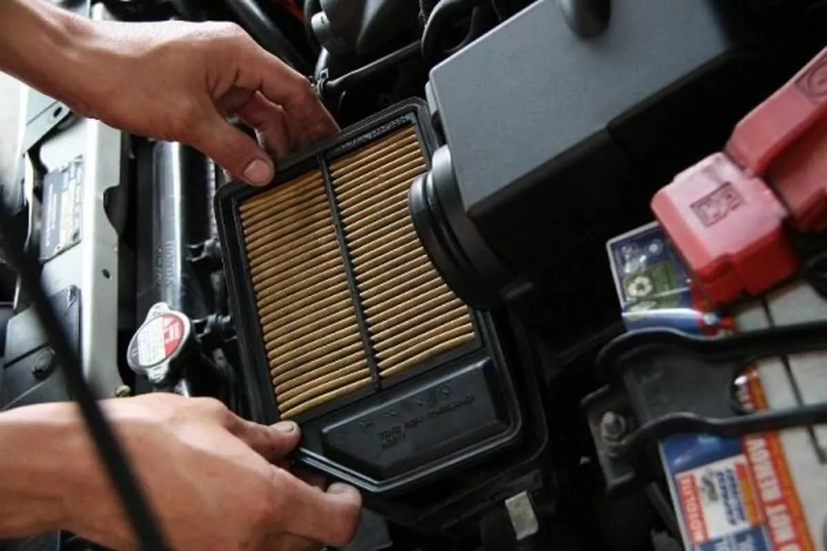 A picture of an engine air filter