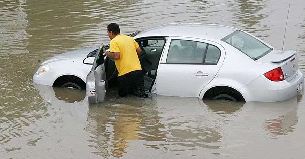 Car under flood