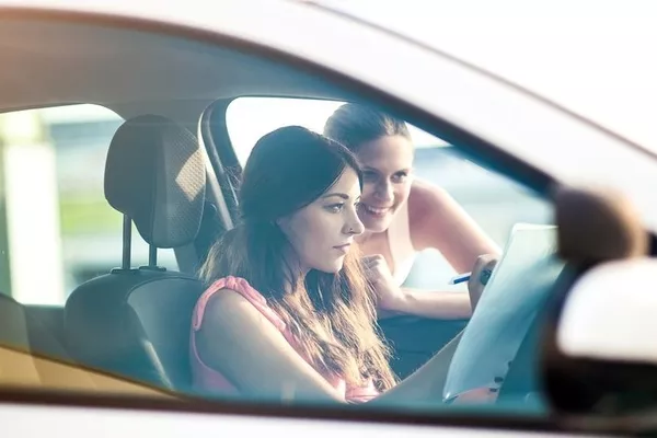 Woman in the driver's seat