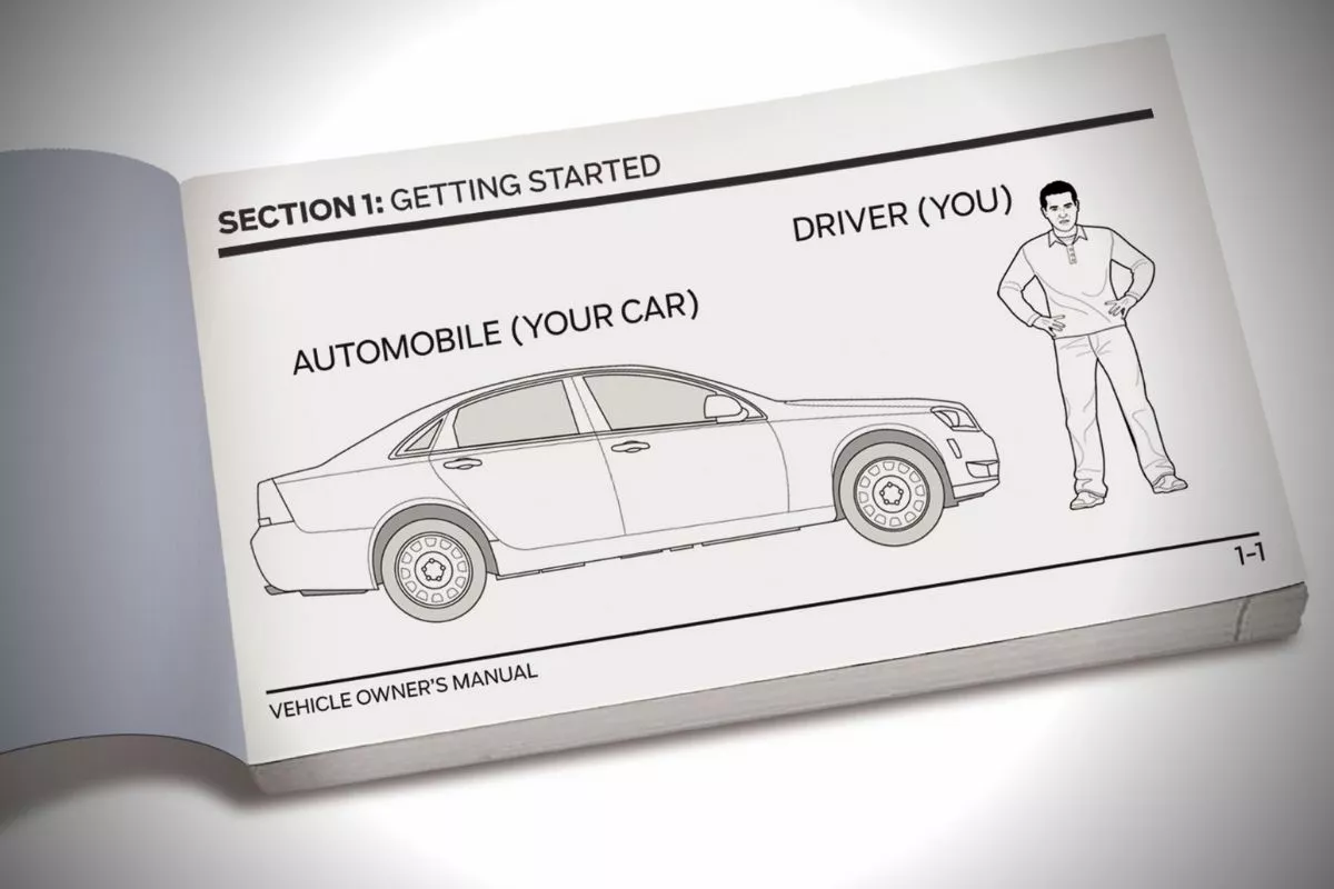 A picture of a car manual