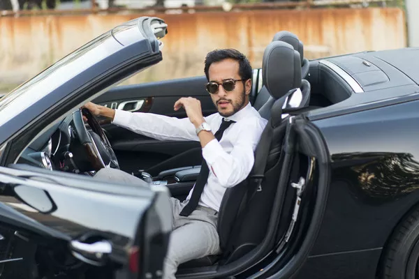 Man in the luxury car