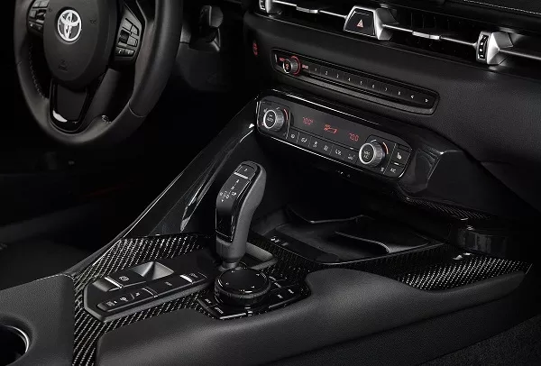 The Toyota Supra's center console