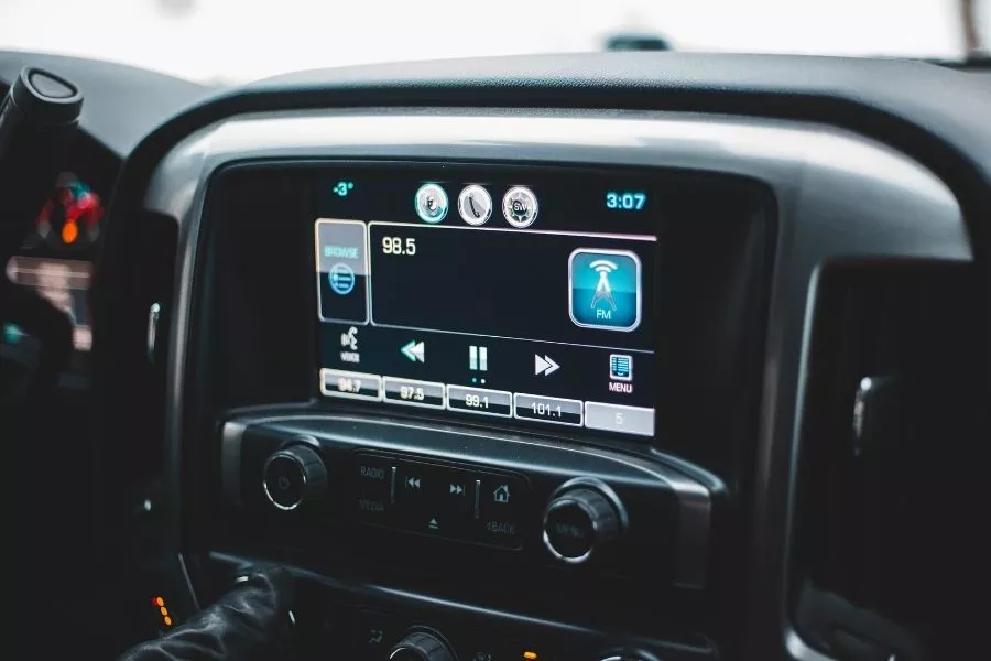 A double DIN stereo in a car